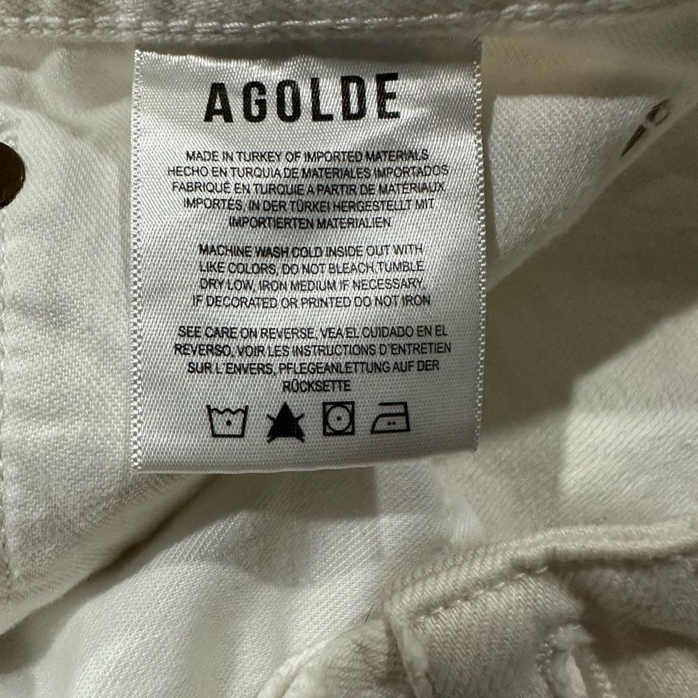 Agolde Parker Long White Denim Jean Shorts Size 31 (12) New! - Picture 14 of 15